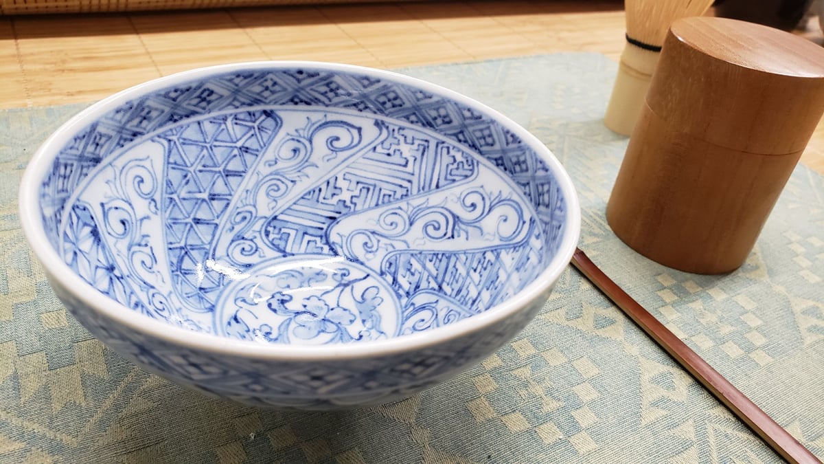 美濃焼 青山禮三氏作 染付抹茶碗 一品作 | つちや陶器店