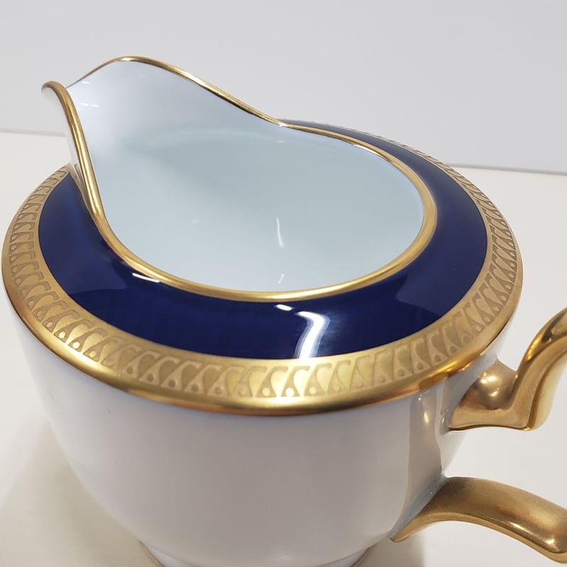 大倉陶園 瑠璃片葉金蝕 クリーマー(大) | つちや陶器店 大倉陶園 瑠璃片葉金蝕 クリーマー(大) | つちや陶器店