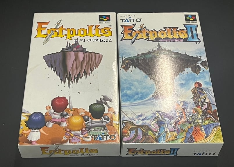 スーパーファミコン】エストポリス伝記1&2セット（中古ゲームソフト 箱 
