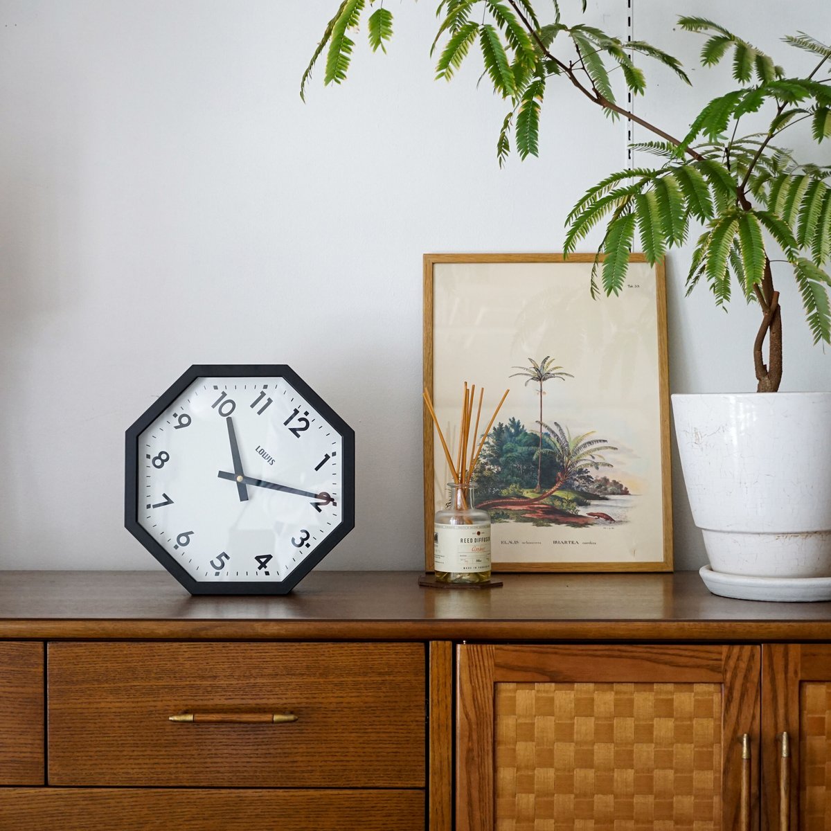 LOWIS Octagon Clock 掛時計 ミッドセンチュリー DETAIL Lowis Octagon Clock ルイス オクタゴン クロック 2色