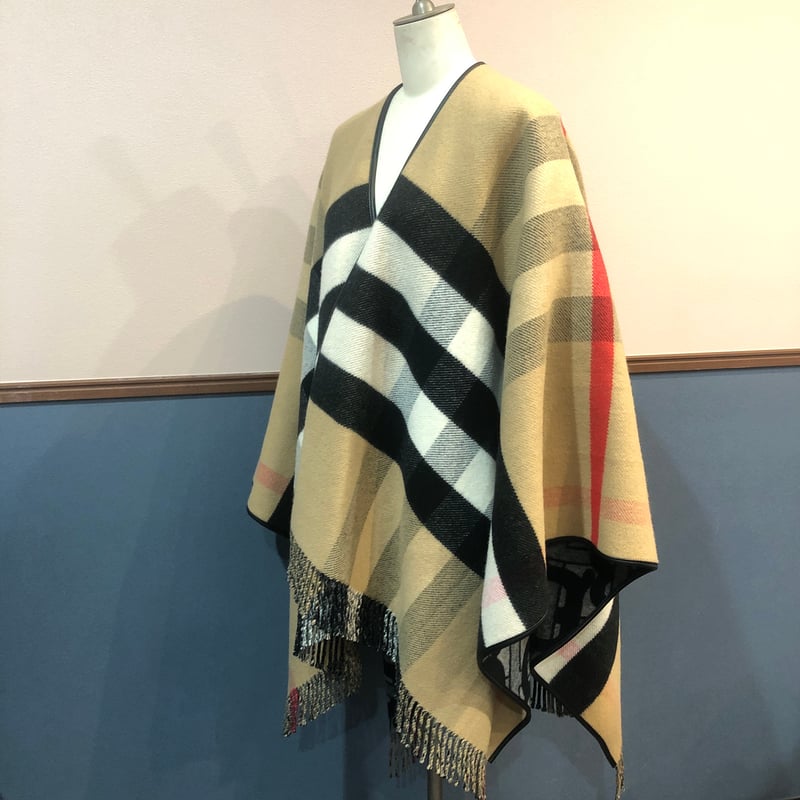 BURBERRY☆バーバリー☆ジャガードケープ☆ノバチェック☆リバーシブル