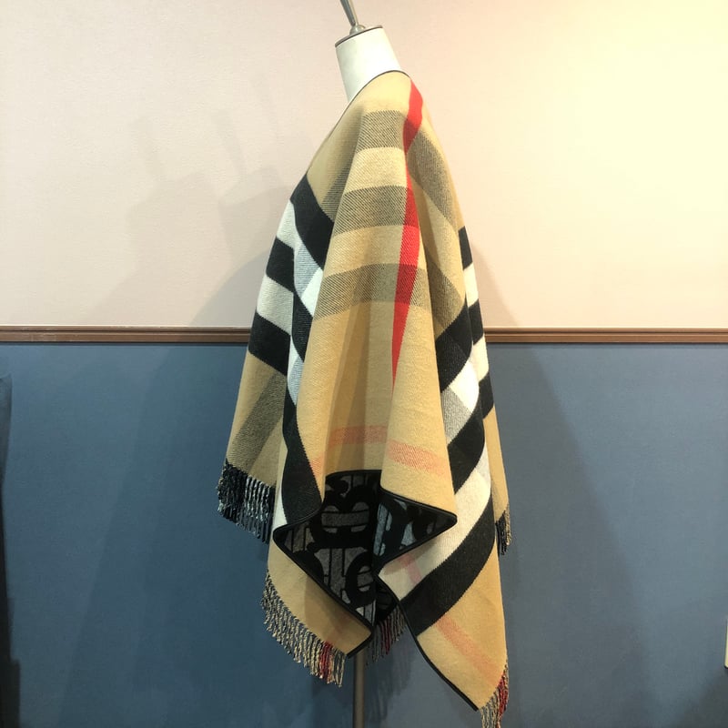 BURBERRY☆バーバリー☆ジャガードケープ☆ノバチェック☆リバーシブル