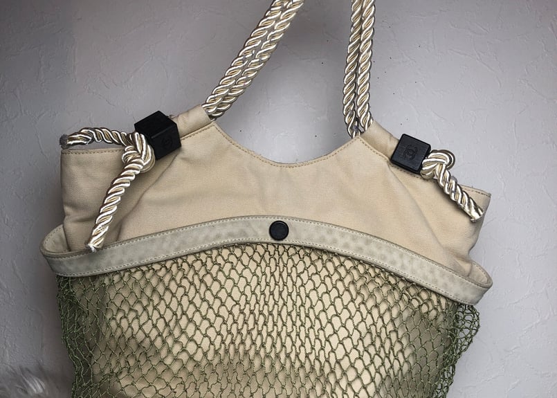 CHANEL フィッシュネットトートバッグ CHANEL☆シャネル☆カメリア☆クローバー☆フィッシュネットトート