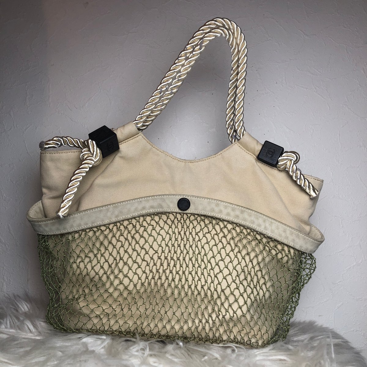 CHANEL☆シャネル☆カメリア☆クローバー☆フィッシュネットトート  