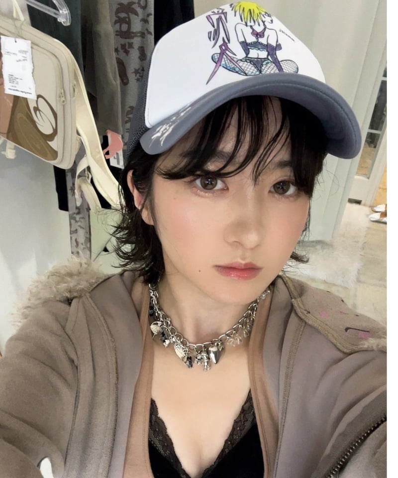 momentel キャップ MOMENTEL / Stare drawing mesh cap (Gray) | I/O