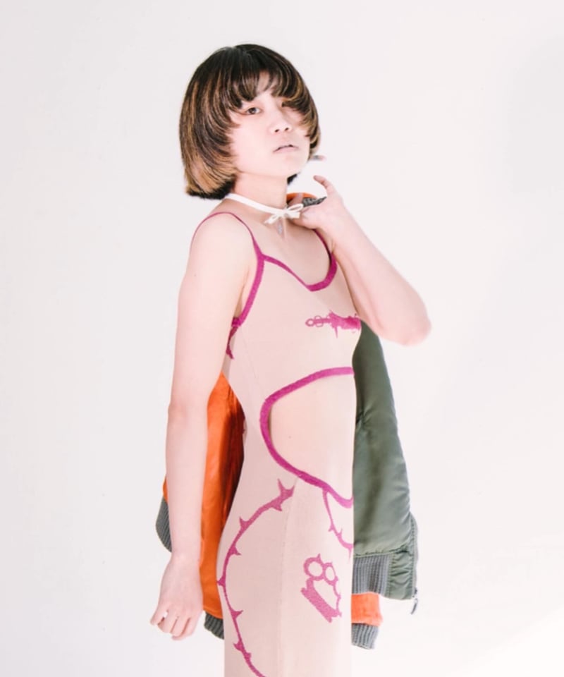 ワンピース Nodress Hidden Weapon Orange White Knit Short Dress NO DRESS Hidden Weapon Knit Dress | I/O PORT