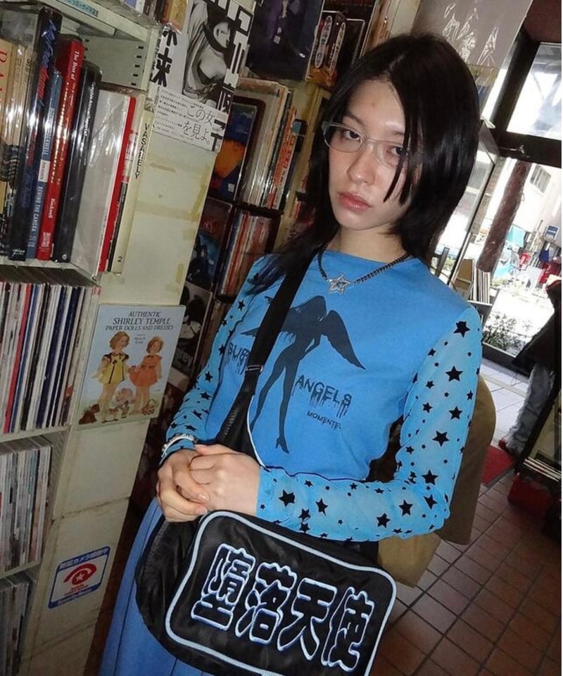 momentel スタースリーブカットソー MOMENTEL / Super Angels Star Mesh T-Shirt (Whi