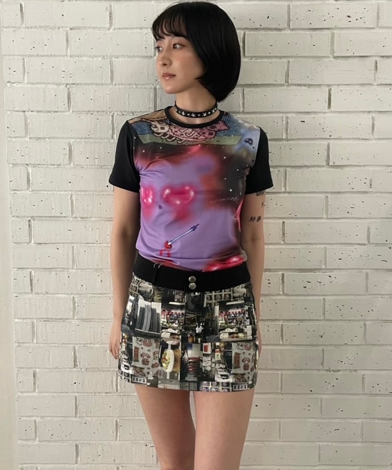 MOMENTEL / Hong Kong Photo Mini Skirt | I/O PORT