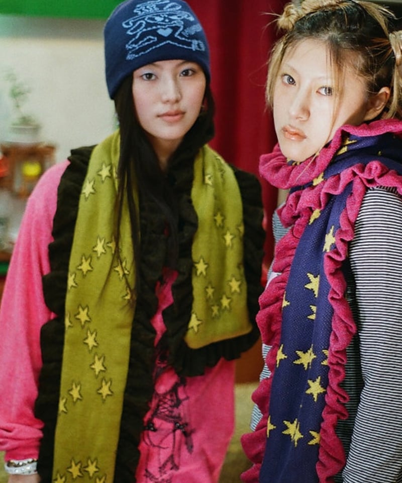 MOMENTEL / Ruffle star muffler green olive | I/