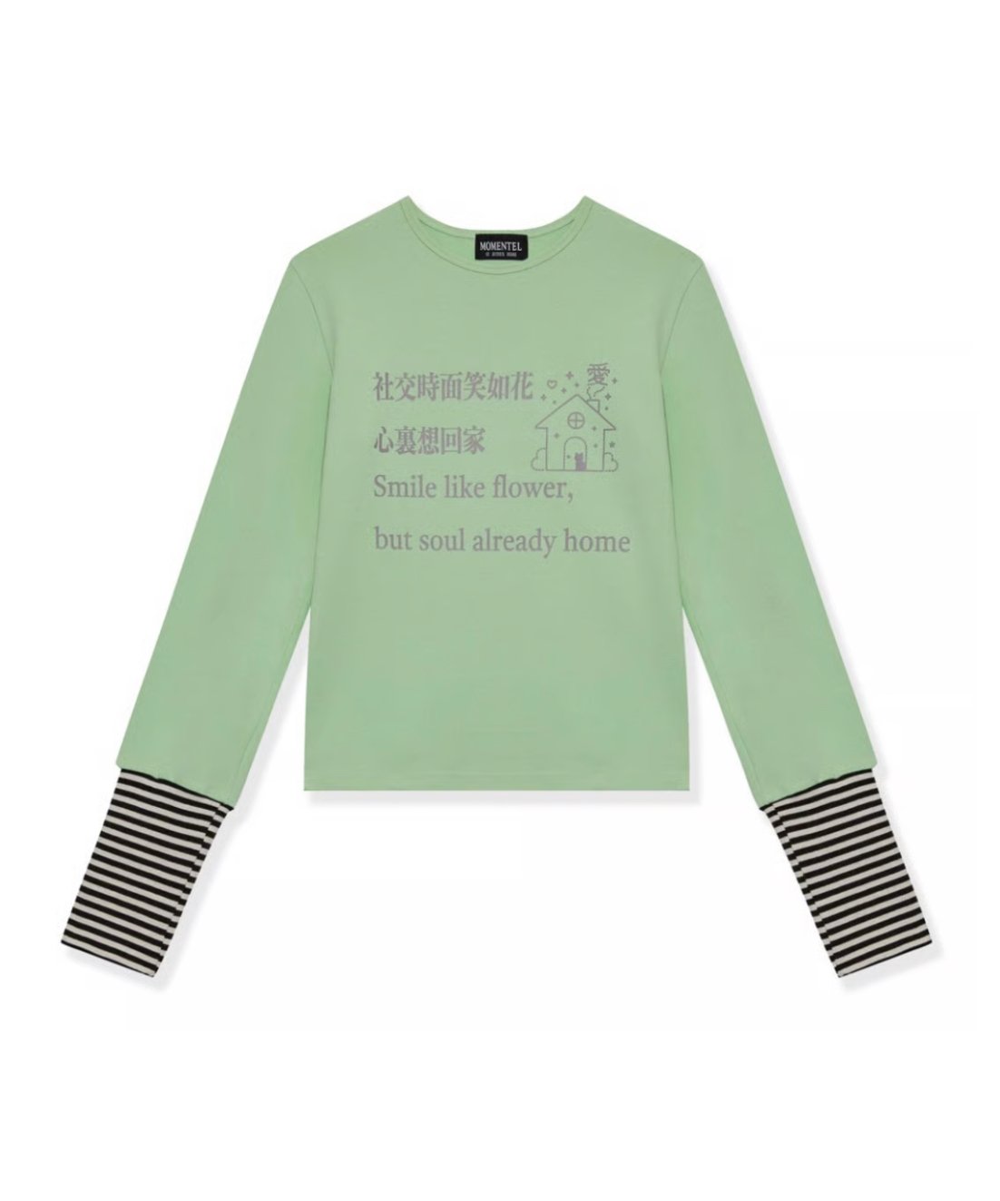 MOMENTEL / Go Home Stripe Long Sleeve (Light gr MOMENTEL / Go Home Stripe Long Sleeve (Light gr