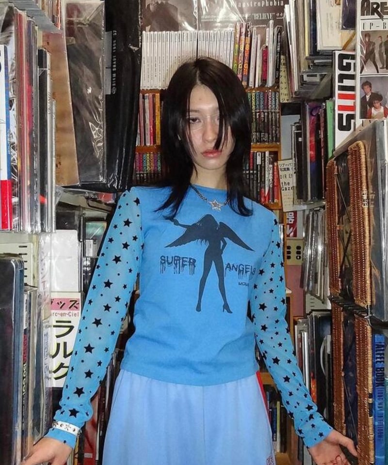 MOMENTEL / Super Angels Star Mesh T-Shirt (Blue