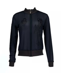 SHALOM / SHAGGY MESH ZIP-UP BLACK