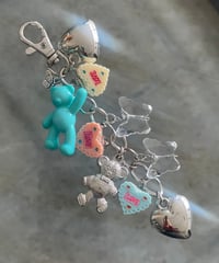 HELAGICA / Milky blue teddy bear keyring