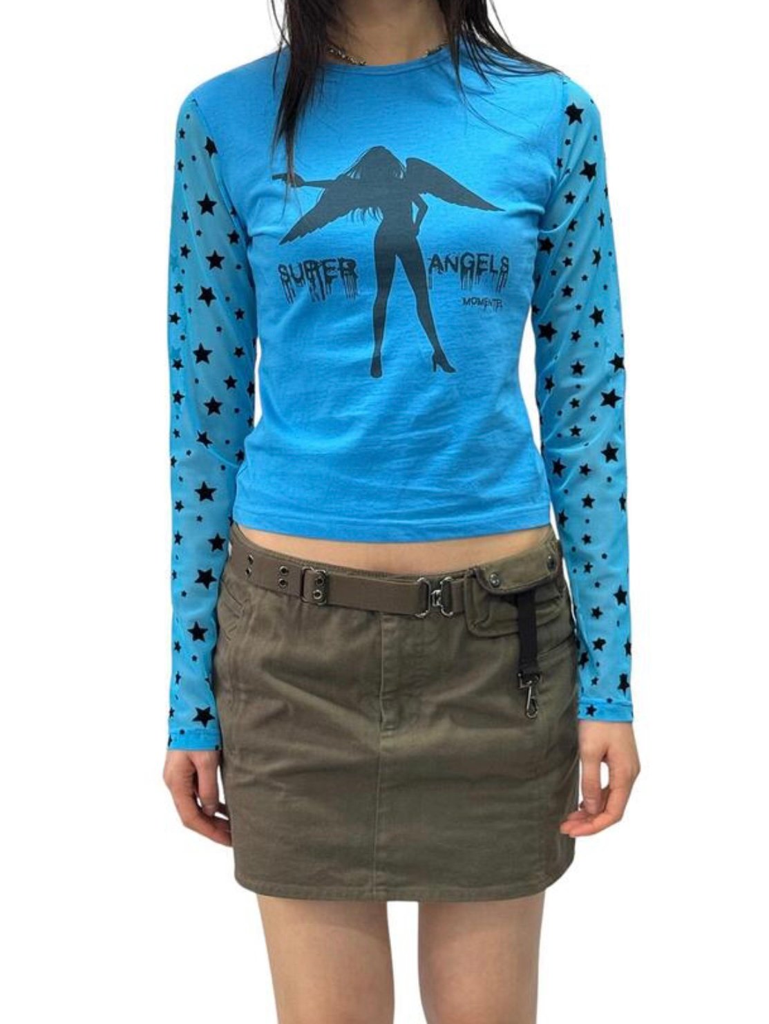 MOMENTEL / Super Angels Star Mesh T-Shirt (Blue