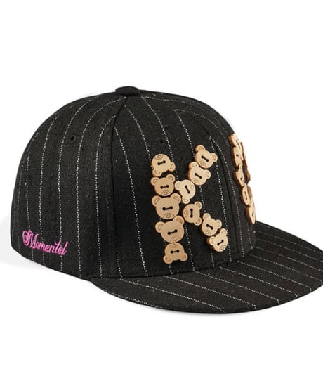 MOMENTEL / K.O. Bear button striped cap (Gray)