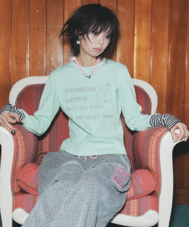トップス MOMENTEL Go  Stripe Long Sleeve MOMENTEL / Go Home Stripe Long Sleeve (Light gr