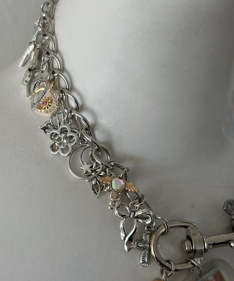HELAGICA / Colorful pearl × silver charm choker