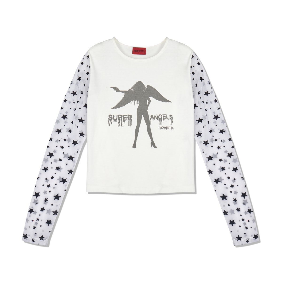 トップス MOMENTEL / MOMENTEL Angels T-Shirt MOMENTEL / Super Angels Star Mesh T-Shirt (Whi
