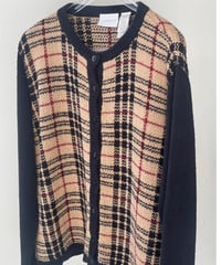 LIZ check knit cardigan