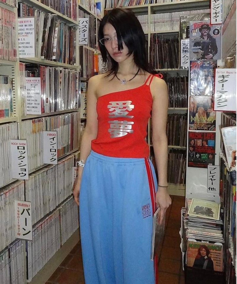 MOMENTEL / Fallen Angels blue Red Track Pants |