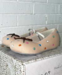 GRAPE / Cotton-filled rhinestone ballet flats