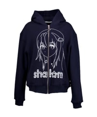 SHALOM / GOTTI ZIP-UP HOODIE NAVY