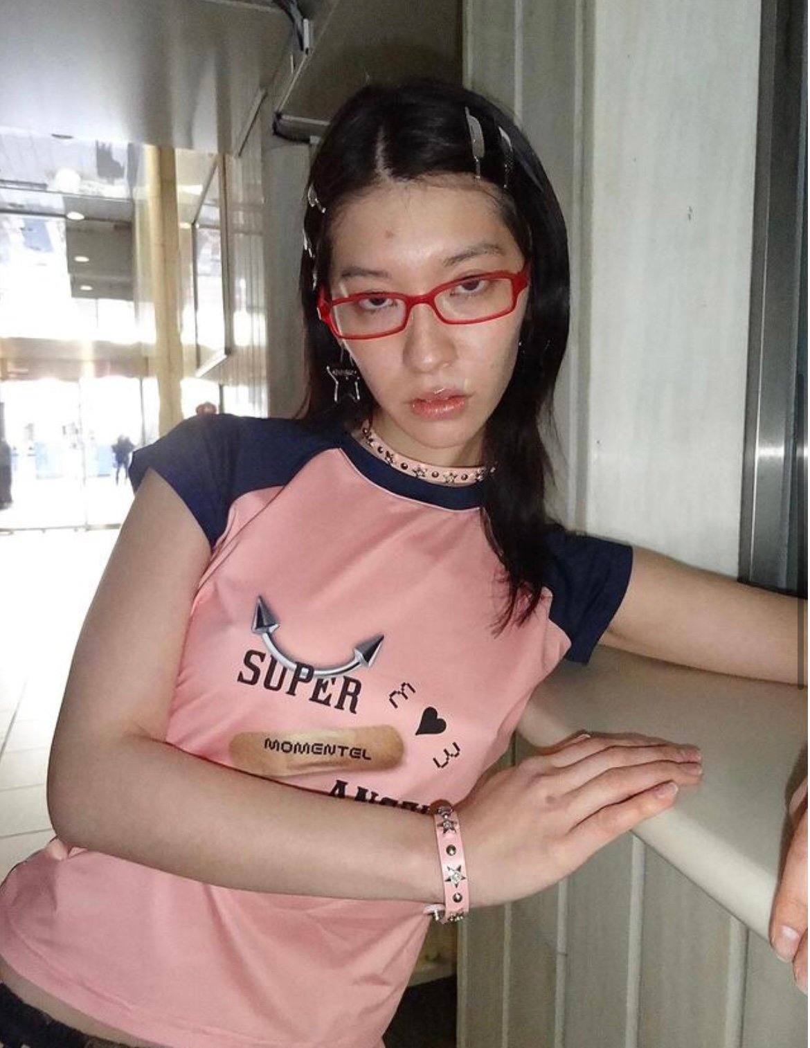 momentel BANDAGE T-Shirt半袖Tシャツ ピンク　チビt MOMENTEL / BANDAGE T-Shirt | I/O PORT