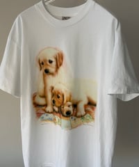 90's Golden puppy's print t-shirt
