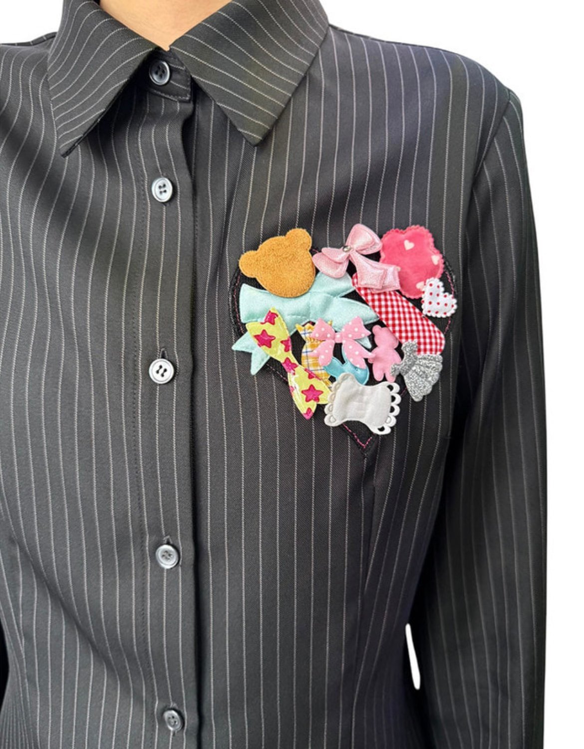 MOMENTEL / Heart Velcro Stripe Shirt | I/O PORT