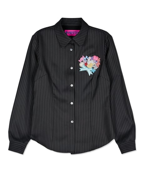 MOMENTEL / Heart Velcro Stripe Shirt