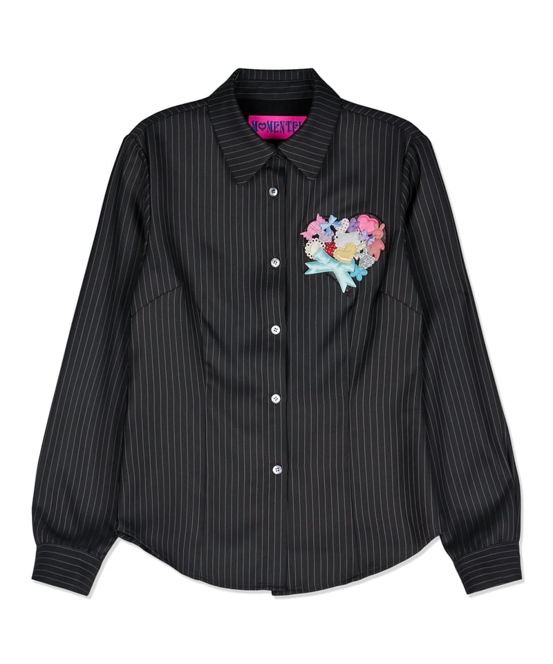 トップス MOMENTEL Heart Velcro Stripe Shirt MOMENTEL / Heart Velcro Stripe Shirt | I/O PORT