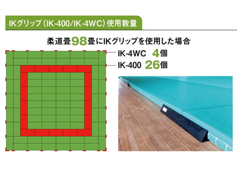 【送料無料】柔道畳用滑り止め　ゴム製ハイブリッド畳枠【IKグリップ】