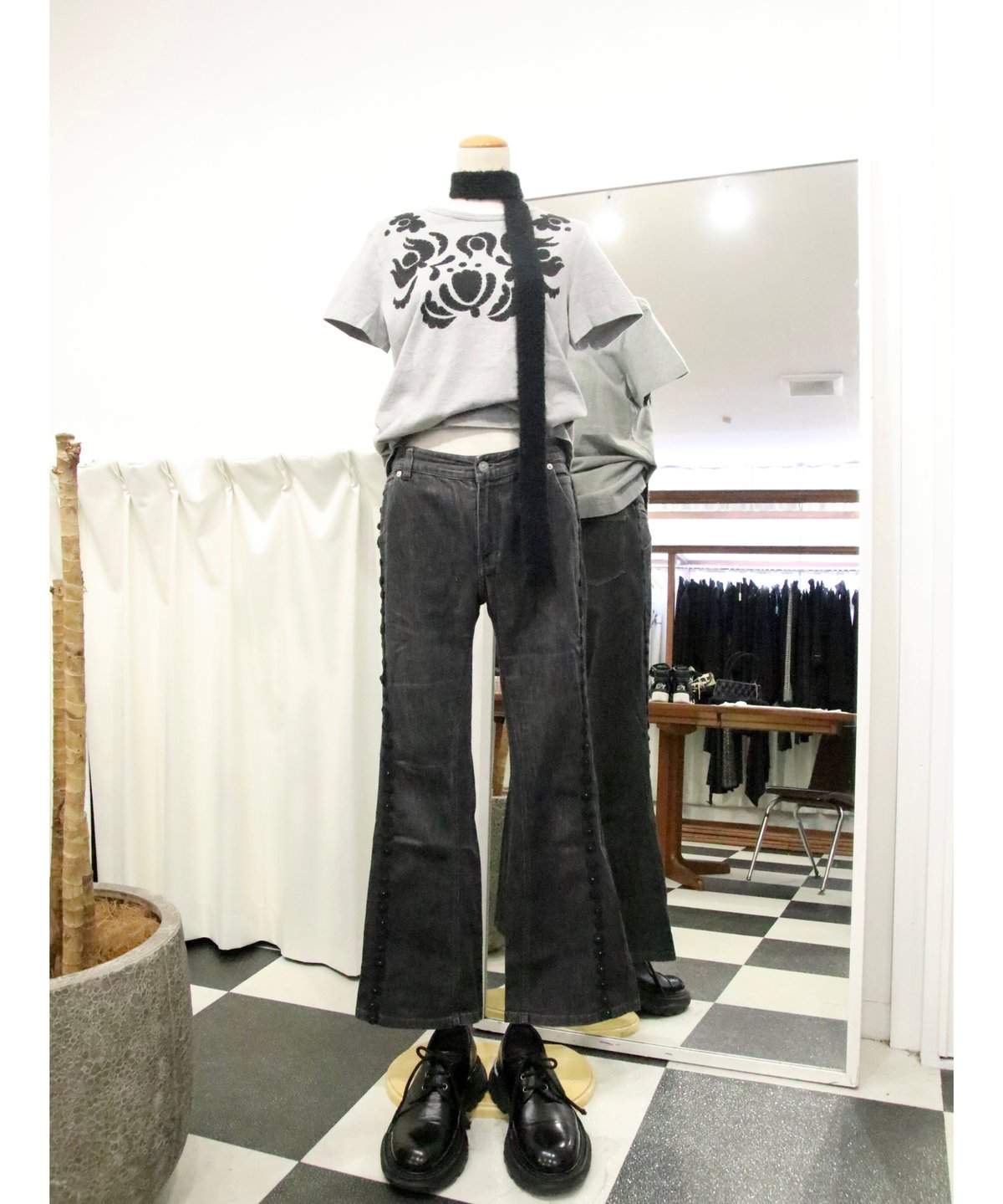 tricot COMME des GARÇONS フロッキー加工ロングTシャツ tricot comme des garçons】t-shirt | santonibunn