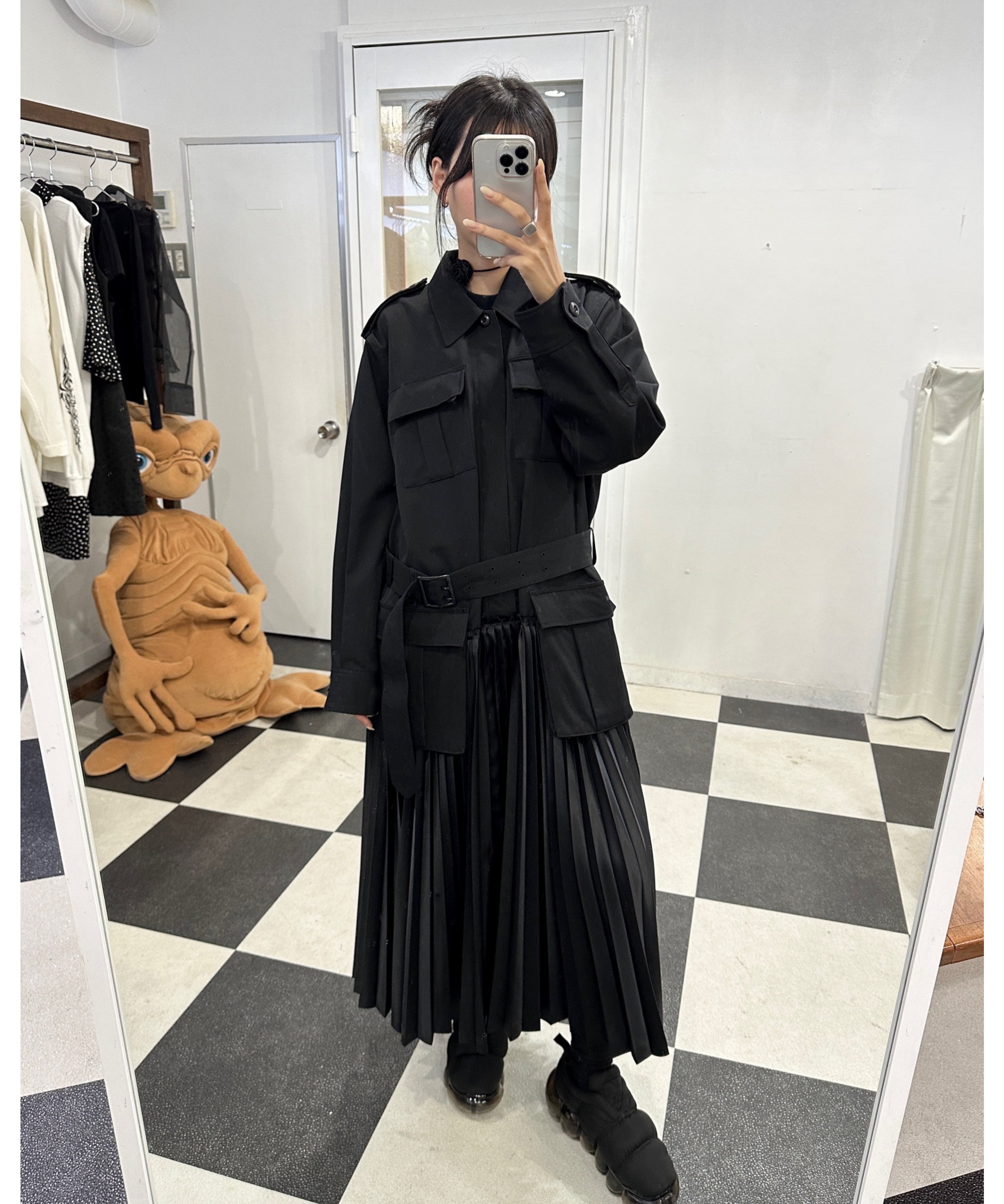希少★ジュンヤワタナベ プリーツコート モード 黒 再構築 ワンピース original