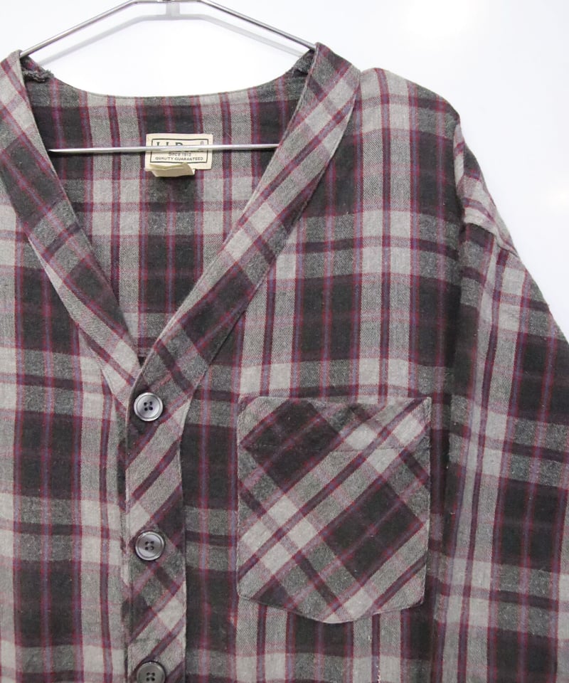 llbean ワンピース　ネルシャツ　古着　Lサイズ#346 L.L.Bean - L.L.Bean エルエルビーン ボタンダウン フランネル