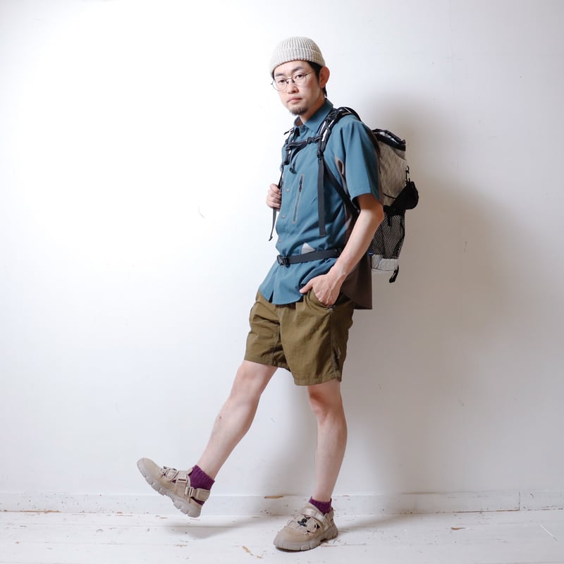 UNISEX】and wander[アンドワンダー] Tech SS Shirt | BLU