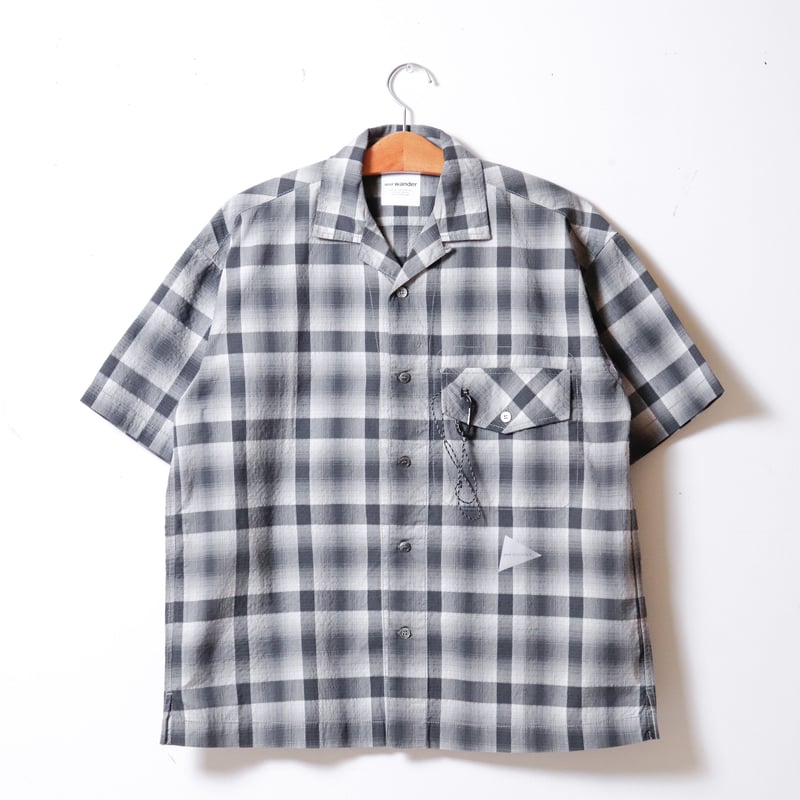 MEN'S】and wander[アンドワンダー] dry check open SS sh...