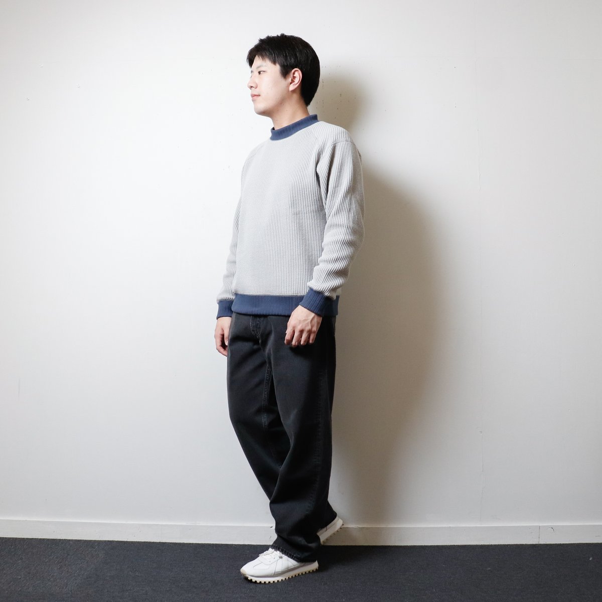 MEN'S】JACKMAN [ジャックマン] Waffle Mid-neck bicolo
