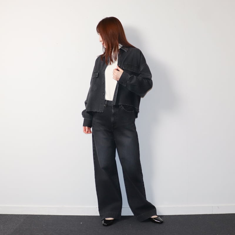 WOMEN'S 】Johnbull[ジョンブル] ブラックデニムワイドパンツ JL244P1