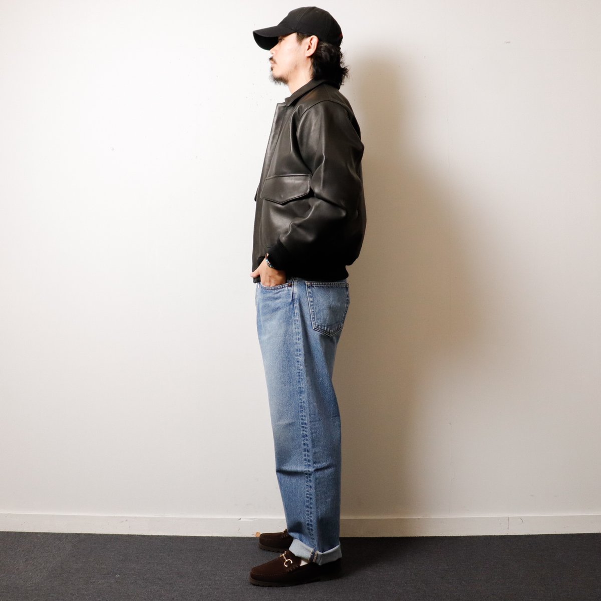 再入荷【MEN'S】FIDELITY[フィデリティ] LAMB LEATHER A-2 JAC