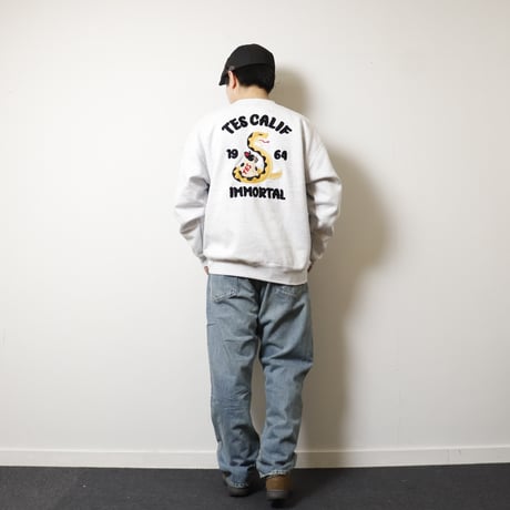 【UNISEX】TES（テス）2025 SNAKE CHAIN EMB BIG SWEAT / クルーネックスウェット　C-25374301