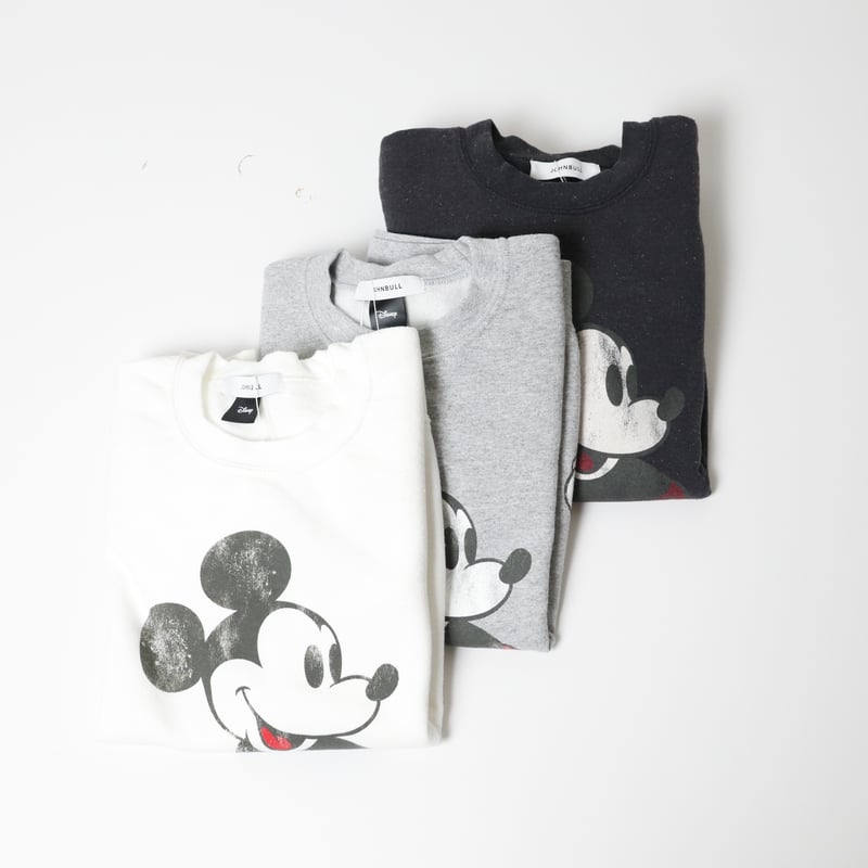 JOHNBULL×Disney ジョンブル　ディズニー　コラボスウェット白足 UNISEX】JOHNBULL[ジョンブル] MICKEY MOUSE プルオーバー / J