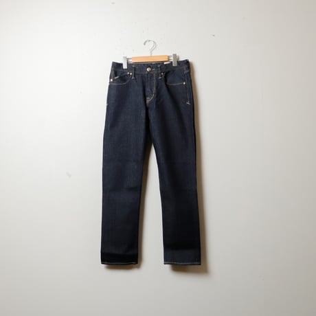 ワイドレッグデニム クロスボタン ダークブルー ワイドレッグデニム クロスボタン ダークブルー ワイドレッグ