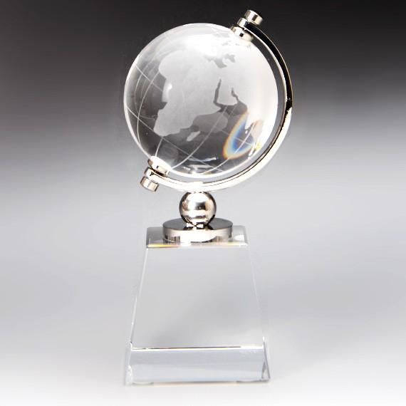クリスタルガラス 地球儀 グローブ インテリア 卓上 書斎 オフィス