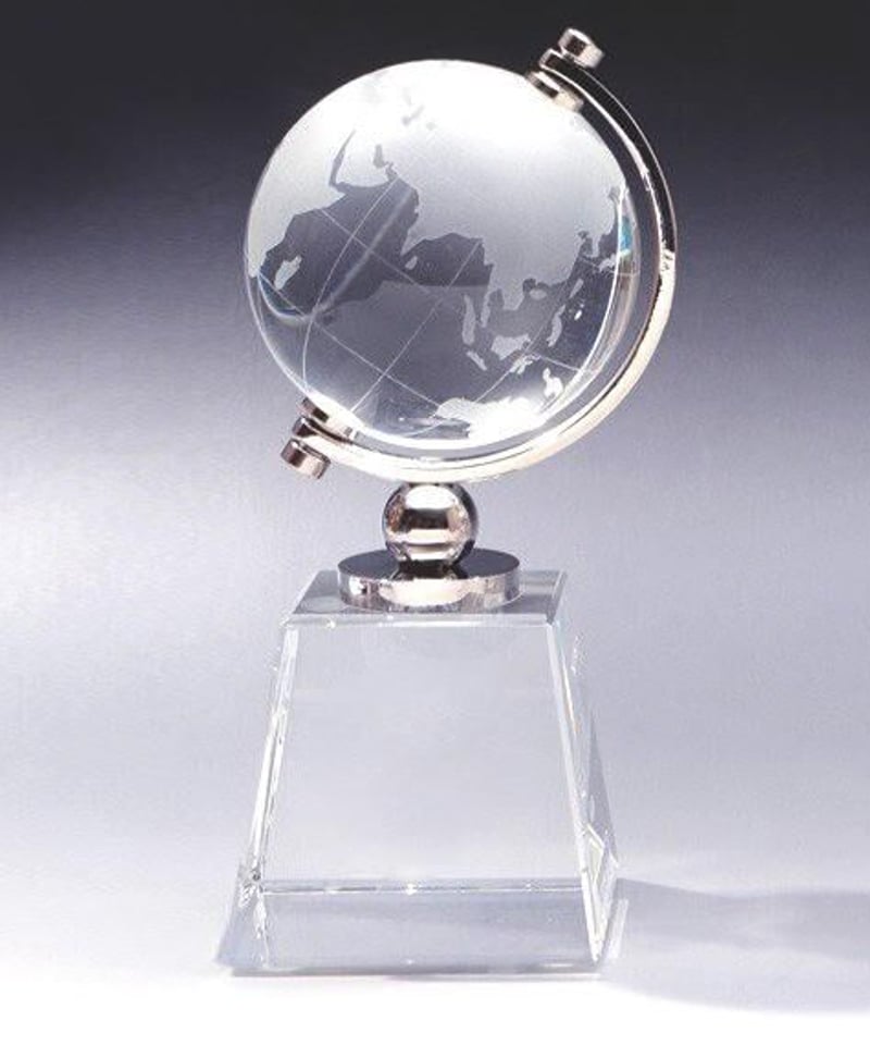 クリスタルガラス 地球儀 グローブ インテリア 卓上 書斎 オフィス