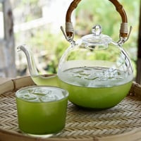 日の出化学製作所 ガラスポット Lサイズ ボール ポット バンブー ハンドル 日ノ出化学製作所 ボールポット Lsize バンブーハンドル | axcis nalf