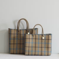 MERCADO BAGTTICE LATTICE ：GOLD / BROWN / METALLIC BLUE