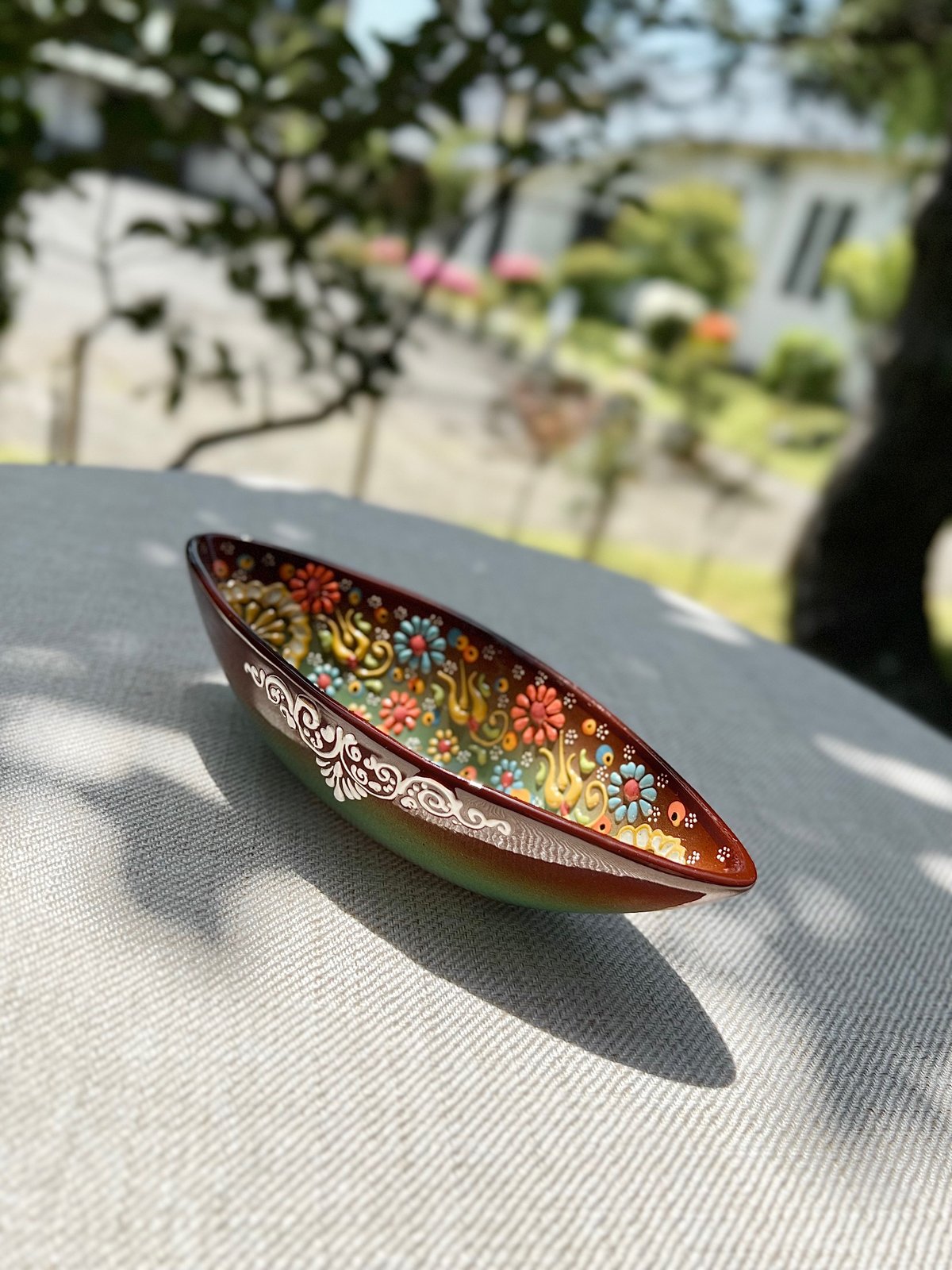 トルコ陶器ボート船型S・ブラウン | Online Store KuTembea