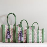 MERCADO BAG SERIE：METALLIC GREEN / PINK / WHITE