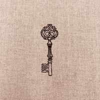 刺繍付きリネン生地